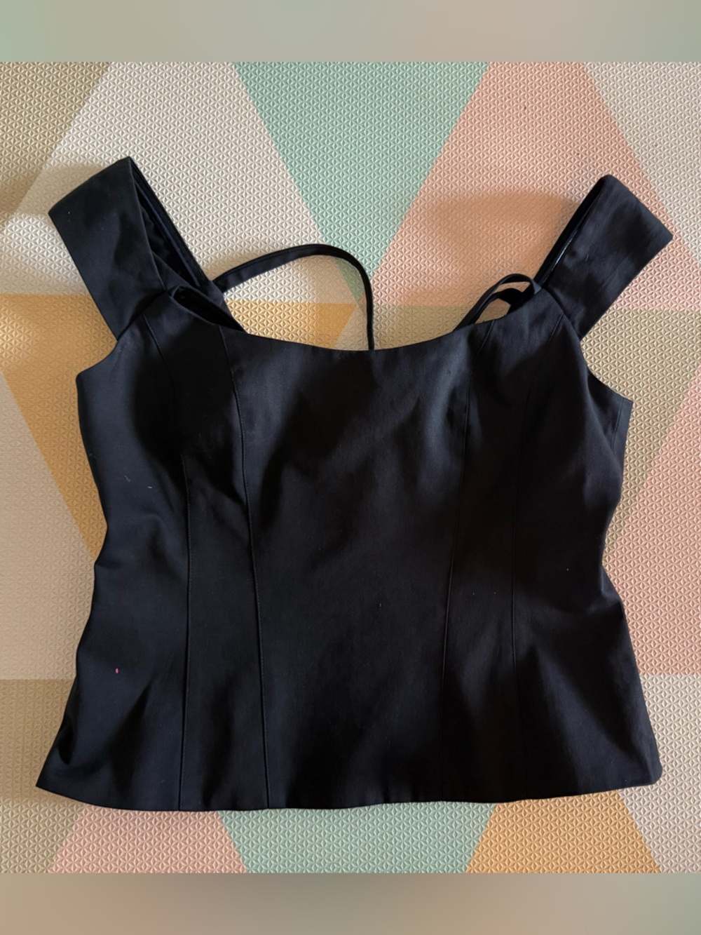 Nanette Lepore Black Corset-Style  Double-Strap Top Size 10 - Picture 5 of 10
